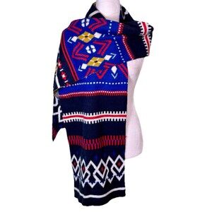 Old Navy Southwestern Tribal Geometric Blanket Scarf Shawl Wrap Boho Aztec